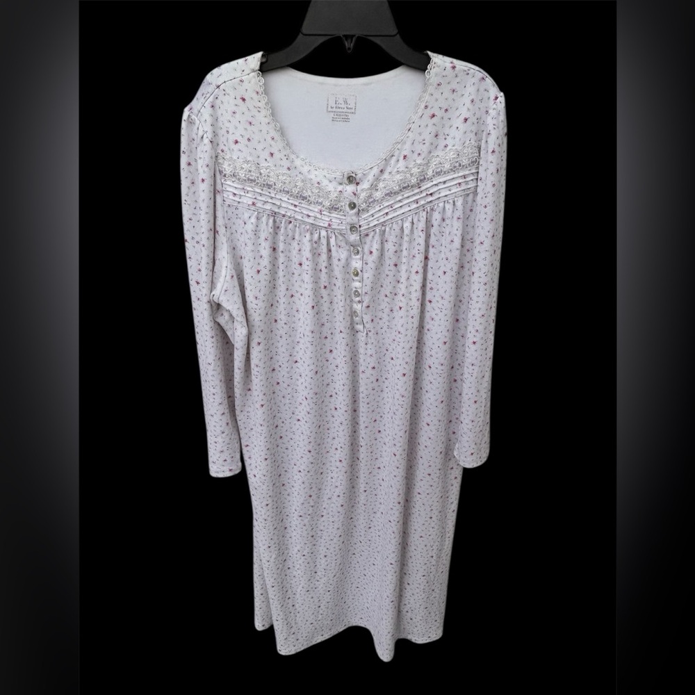 Eileen West White and Pink Nightgown 2014 sz large